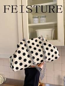 2026 Spring/Summer New Women's Polka Dot Hard-Shell Handbag - White - View 3