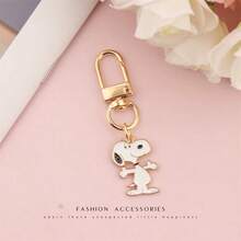 Internet Celebrity Cartoon Snoopy Keychain Pendant Couple Car Bag Pendant Claw Machine Small Gift [Randomly Emit Colors] - View 2