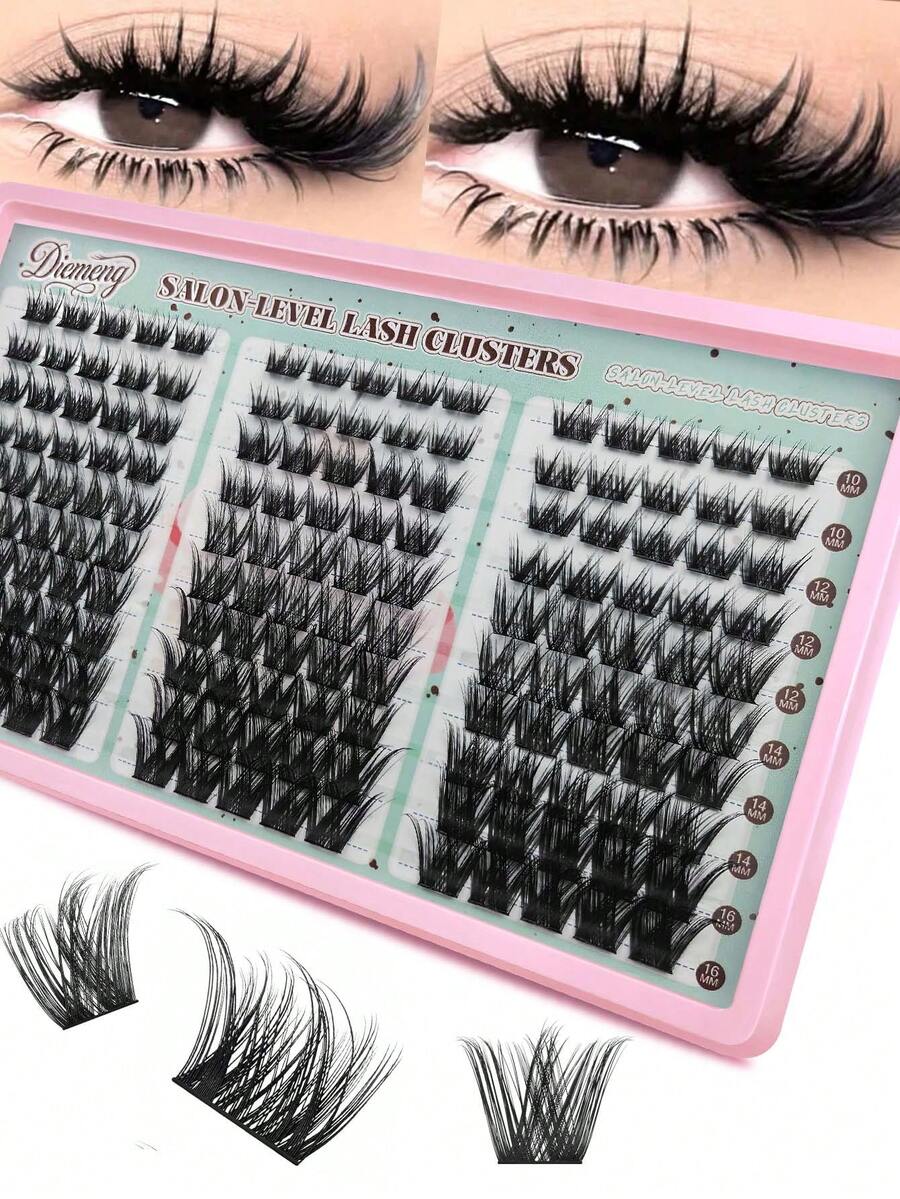 150pcs D-Curl Fluffy Eyelash Clusters,Cartoon Eyelash Clusters, Thick Lashes, Easy To Apply Suitable For Beginners, Create Dramatic Makeup Look, Individual False Eyelash Clusters, Eyelash Clusters