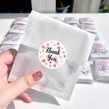 1pc Pink Thank You Sticker, Soft Healing Light Pink Main Tone, Suitable For Teens Decorating Journals And Notebooks, Men And Women Decorating Gift Boxes And Office Documents, Easily Adapts To Scene Needs, Roll Design For Easy Carrying And Cutting, Use As Needed Without Waste, Meets Both Teens' Pursuit Of Personalized Expression And Adults' Focus On Life Aesthetics, Soft Misty Texture Reduces Formality, Making Gratitude More Sincere And Lively - Multicolor - View 5