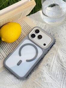 KOOLIFE Luxury Shockproof Magnetic Transparent Acrylic Phone Case, Compatible With IPhone 17 Pro Max, 16 Pro Max, 15 Pro Max, 13 Pro Max, High-Quality Protective Case With Wireless Charging Support - Light Grey - View 2