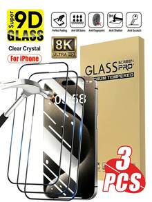 MSRI 3pcs Silk-Printed Narrow Black Edge High-Definition Screen Protector, Tempered Glass Material, Extremely High Hardness, Resists Sharp Objects, Anti-Scratch And Anti-Collision, Truly Restores Screen Color And Detail, Good Viewing Experience, Anti-Fingerprint Technology Effectively Reduces Oil Residue, Water-Resistant Performance Protects Against Daily Splashes. Compatible With IPhone Ultra/18 Pro Max/18 Pro/18/X/XR/11/12/13/14/15/16/16 Plus/16 Pro/16 Pro Max/17 Pro Max/17 Pro/17/17 Air All Series - Clear - View 17