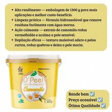 Cera Depilatória Morna Hidrossolúvel Camomila 1300g d'peel - 100% Natural, Vegana - tira - Visão 2