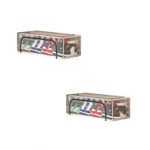 2pcs/1pc Foldable Underbed Storage Box, Multifunctional Transparent Storage Bin, PVC Waterproof Shoe Box, Wardrobe Organizer Box, Room Storage Box, With Zipper, Dustproof And Moisture-Proof, Home Storage Box, Suitable For Clothes, Shoes, Toys - Transparent - View 9