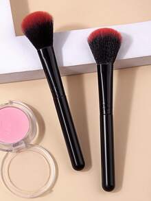 2 PIEZAS Brochas Profesionales Esponjosas para Rubor,Color Construible&Difuminable,Perfecto para el Maquillaje Diario,Ligero&Cómodo de Usar - Negro - Ver 5