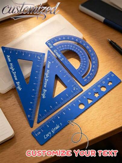 1pc Personalized Laser Engraved Ruler - Customizable Name/Text, Wooden (Clear Cm/Mm Scale) - Suitable For School, Office, Art Projects - Birthday, Christmas, Teacher's Day Gift - Minimalist Elegant Design - Ideal For Students, Professionals And Mathematicians - Fashionable Stationery, Material Measurement Tool, Student Gift