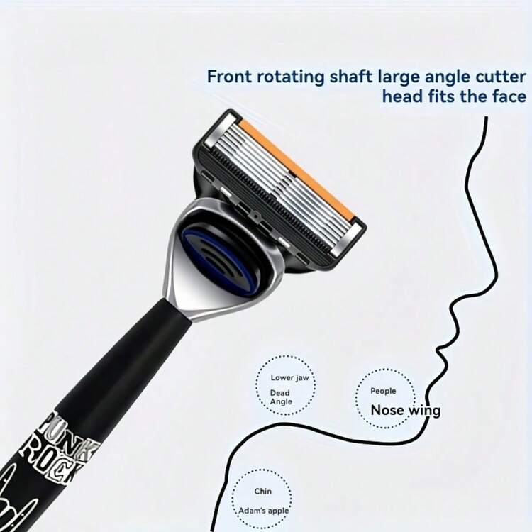 Classic Shaver, Manual Shaver With Five Layers Of Blades, Stainless Steel Scratch Resistant Universal Replacement Blade Head - Safety Tazor + Blade - View 4