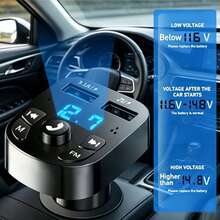 Modulador de audio MP3 para automóvil de 3.1A, receptor de audio con 2 puertos USB de carga rápida, compatible con teléfonos Apple, Android, portátiles, compatible con carga rápida y múltiples dispositivos, diseño compacto para una carga eficiente en el automóvil - Negro - Ver 10