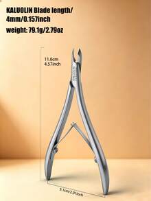 1件 KALUOLIN 4mm 專業不鏽鋼尖頭天鵝頸死皮剪指甲剪 修甲工具 適用沙龍與居家美甲護理 - 銀色 - 查看 7