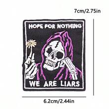 3件組龐克骷髏燙貼補丁，骷髏刺繡貼花，適用於牛仔褲、夾克、背包 - 多色 - 查看 4