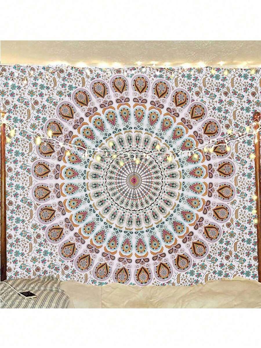 Bohemian Mandala Print Tapestry (1 Piece) - Modern Square Polyester Decorative Tapestry For Living Room And Bedroom - Wall Hanging - Multicolor - View 1