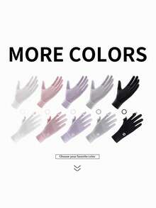 Women's Summer Gloves (1 Pair): Quick-Dry Breathable Mesh Palm, Non-Slip Silicone, Touchscreen Compatible; Suitable For Outdoor Activities, Walking And Cycling - A - View 5