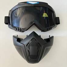 1pc Vintage Motorcycle Riding Face Mask Tactical Protective CS Mask Windproof Sandproof Dustproof Goggles - Multicolor - View 5