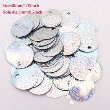 20g Silver Laser Flat Round Sequins, 3-30mm Bulk Loose Sequins For Handicrafts, DIY Decoration, Clothing Embroidery, Jewelry Making And Crafts - S - View 35