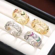 1pc Fashionable Women's Ring With Artificial Zirconia Stone In Arrow Design - Multicolor - View 10