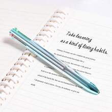 4-Color Ballpoint Pen (Black, Blue, Red, Green), Equipped With High-Quality Pen Tips, Smooth Writing, Perfect For Writing, Marking And Note-Taking, Ideal For Office And Study Use - Laser Version - View 6