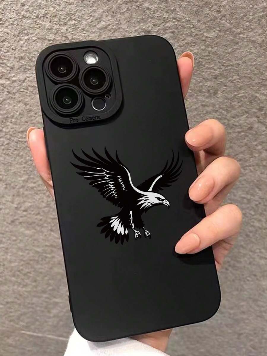 精準孔位直邊鷹圖案黑白彩繪防震手機保護殼,相容 iPhone 14、14 Pro、14 Pro Max、13、13 Pro、13 Pro Max、11、11 Pro Max、12、12 Pro、12 Pro Max、XR、7、8、GES2、XS、15、15 Pro、15 Pro Max、16、16 Pro、16 Pro Max、S23、S24、S25、S24 Plus、S25 Plus、A56、A36、A26、A13 4G、A22、A21S、A51 4G、A52、S22 Ultra、A33 5G、13、13 Pro、14、15、15 Pro、10、Note 11 4G、11 Lite - 彩色 - 查看 1