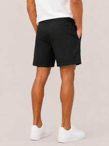 Kit 2 Shorts De Linho Premium Bermuda Mauricinho Masculino Casual Basico Confortavel Detalhe Etiqueta De Couro Cores Especificos (Preto + Colorido) - Verde Menta - Visão 5