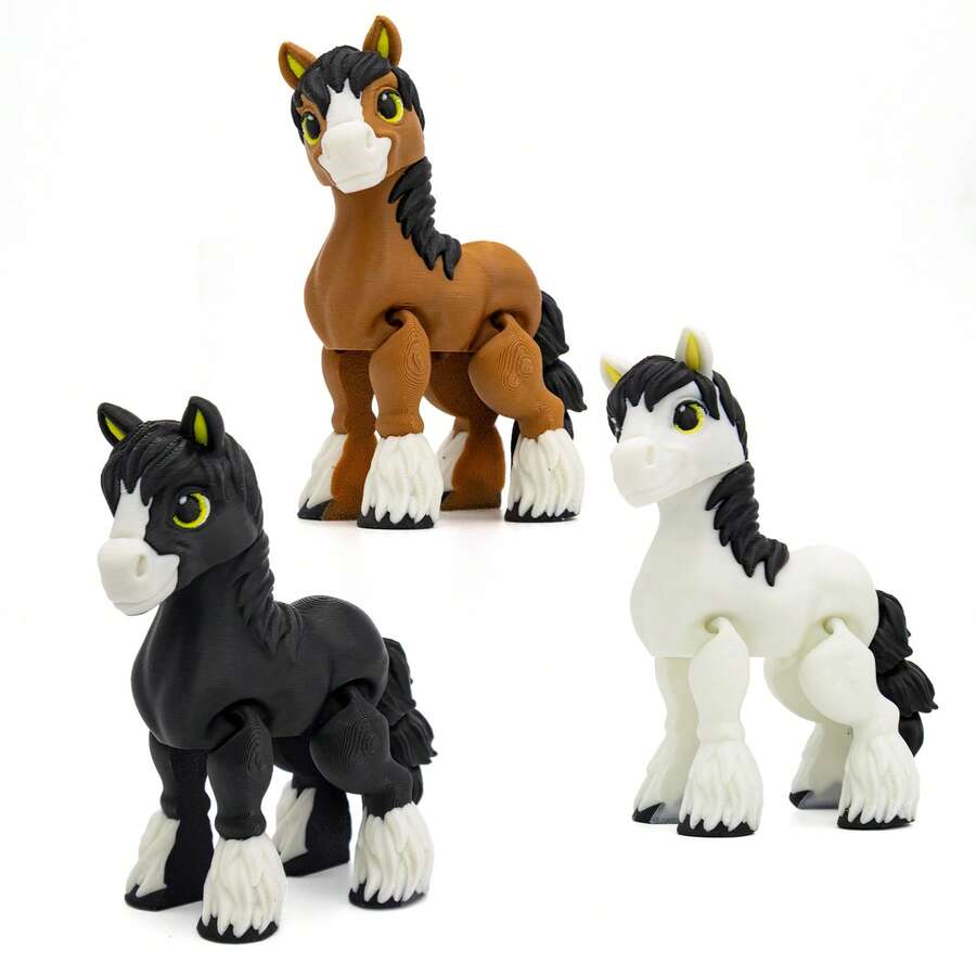 3D Printed Pony Toy, Creative Toy, Fidget Interactive Toy, Mini Game Toy, Portable Small Toy Ornament For Office And Entertainment, Suitable For Halloween, Christmas And Thanksgiving Decorations, Ideal Gift For Back To School Season - Multicolor - View 1