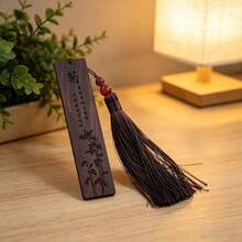 女性可愛書籤，精緻花卉紅木書籤，女性書籤禮物 - 紅木色 - 查看 2