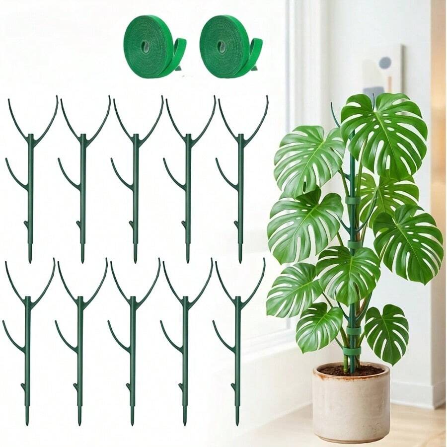 Monstera Moss Pole With Ties, Stackable Support Pole To Increase Height For Different Growth Stages, Special Design, Secure And Easy To Use, For Plants - Multicolor - View 1