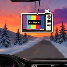 Retro Vintage TV "No Signal" Color Bar Hanging Car Air Freshener - A - View 4