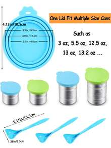 Silicone Can Cover For Pet Food Can, Cat And Dog Specific, Three-In-One Sealing Lid, Suitable For Pet Cat Dog Food Cans, Multiple Colors Available, One Can Cap Fit Most Standard Size Dog Cat Food Canned, Reusable And Easy To Clean - Multicolor - View 2