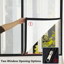 1 pieza Malla mosquitera autoadhesiva con cremallera para ventana, apta para ventanas del hogar, desmontable - A - Ver 10