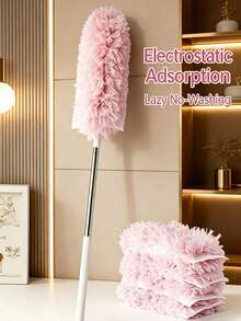 Double-Sided Electrostatic Dusting Duster, Multifunctional 360° Double-Sided Extendable Cleaning Feather Duster, Double-Sided Dusting Pads And Handle - 360° Dusting Function, Suitable For Home, Car, Office, Party And Daily Use Multi-Surface Cleaning Dusting Paper - Multiple Styles - View 1
