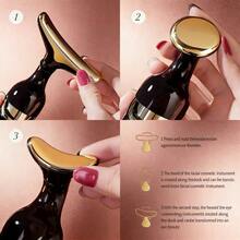 3 Heads Multifunctional Electric Facial Beauty Massager Skin Care Serum Introducing Device Skin Lifting Tightening Lymphatic Drainage Massager For Face Neck All Skin Types Household Daily Anti-Aging Self Care Gift For Women - Green - View 4