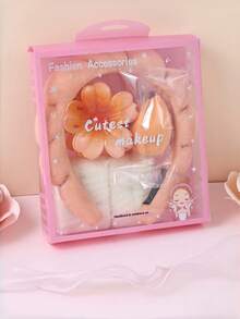 5pcs Thick Flower SPA Headband With Makeup Sponge Gift Box, Cloud Bubble Face Wash Headband, Skincare Hair Accessory - Multicolor - View 11