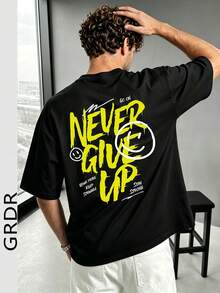 GRDR Men's Fashionable Printed Loose Short Sleeve T-Shirt | Exquisite Design | Summer Essential | Easy To Match, Showcasing Your Style - Black - View 1
