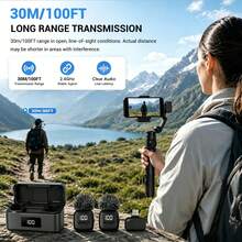HITOZON Professional Wireless Lavalier Microphone Compatible With Iphone//Android – Plug & Play, 30H Battery With Charging Case, Intelligent Noise Cancellation For Video Recording, Vlogging & Live Streaming - View 8