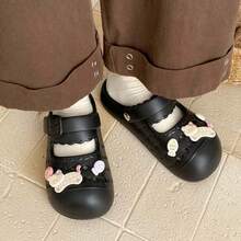 夏季女款新款瑪莉珍可愛百搭室內外EVA通勤舒適甜美閉趾洞洞鞋沙灘涼鞋 - 黑色 - 查看 2