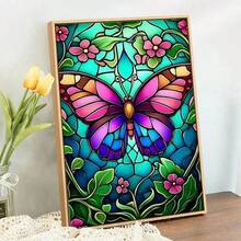 1pc [30*40cm/11.8*15.7in]5D Acrylic Diamond Painting Kit, Butterfly Pattern, Suitable For Adult Beginners DIY Mosaic Diamond Art, Full Drill Handmade Self-Design DIY Diamond Painting Applicable For Living Room, Bedroom, Office Wall Decoration Hanging Painting, Surprise Home Decor Gift For Family And Friends, Unframed - No Frame - View 3