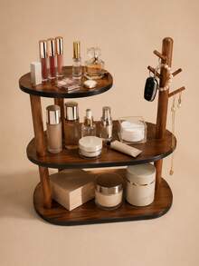 1pc Desktop Storage Rack, Skincare And Cosmetic Organizer, Kitchen Cup Holder, Coffee Mug Storage Rack, Suitable For Living Room, Kitchen, Bedroom, Can Store Jewelry, Cosmetics, Spices And Tableware - Multicolor - View 3