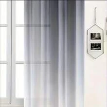 1PC, Sheer Gray Gradient Curtains Semi Sheer For Living Room Bedroom, Soft Light Filtering Privacy Window Drapes, Modern Drapery With Excellent Draping, Multiple Sizes For Small Apartment Rental - white ash - View 3