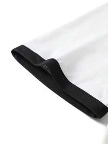 Men's Summer Retro Patchwork Solid Color T-Shirt, Street Style, Suitable For Daily Wear - White - View 3