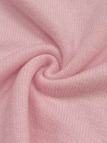 Women's Casual Solid Color Round Neck Frill Trim Ruched Short Sleeve Loose Wool Blend T-Shirt Top, Spring/Autumn Summer - Watermelon Pink - View 8