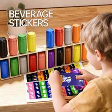 14+ Adult & Teen Memory Bottle Color Matching Game, Random Sticker Strategy Floor Multi-Player Interactive Group Party Icebreaker Family Entertainment Christmas Gift - 彩色 - 查看 4