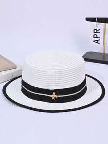 1pc Women's Straw Hat Bohemian Polyester Fashion New Style Wide Brim Personalized Sun Protection Breathable Outdoor Straw Hat Suitable For Daily Outdoor Use - Multicolor - View 10