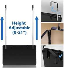 3 Way Mirror For Hair Cutting,360 Trifold Mirror With Height Adjustable Telescoping Hooks,And 5X Magnification,For Makeup, Hair Styling. - Black - View 6
