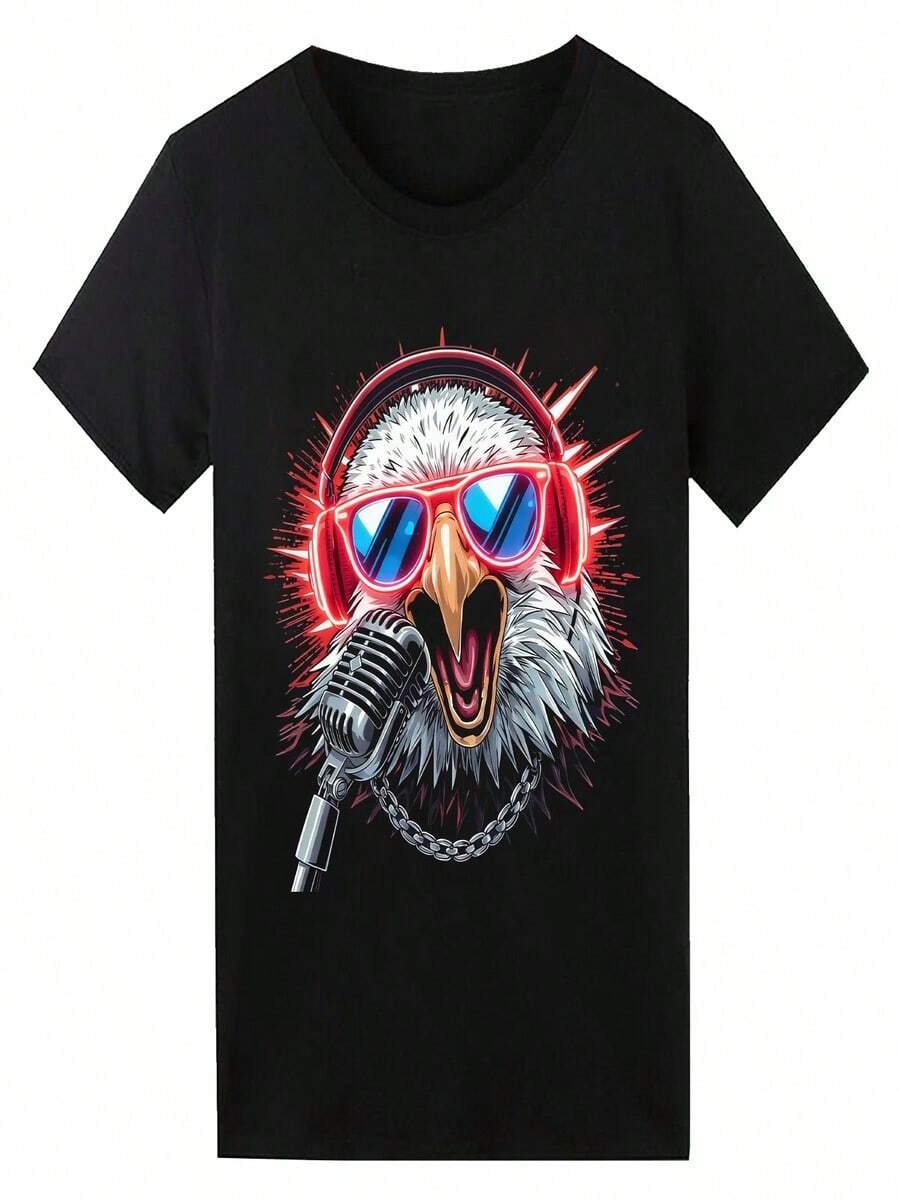 Camiseta LED activada por voz específica para cada fiesta - Negro - Ver 1