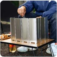 Cortavientos portátil y plegable para cocinar al aire libre, accesorio esencial para cocinar en senderismo, picnic y camping; opción ideal de accesorio a prueba de viento, útil para actividades de cocina al aire libre y picnic - Multicolor - Ver 2