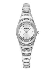 1pc Women's Full Rhinestone Decorated Premium Fashion Quartz Wristwatch, Suitable For Evening Parties, Gatherings And Daily Elegant Outfits - Silver - View 8