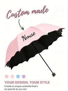 Customized Name Umbrella, Sun Protection, Water-Activated Floral Pattern, Fashionable Umbrella, Outdoor Photography Essential, Thick And Durable, Ideal Holiday Gift - Multicolor - View 4