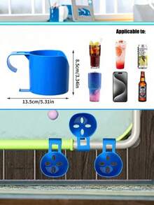 2pcs Poolside Cup Holder, Pool Storage Rack, Outdoor Beverage & Beer Mug Hanging Rack - Multicolor - View 7