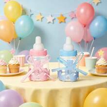 12/24Pcs Shower Party Small Gift Pink Blue Bottle Candy Box, Baby Gift Party Small Gift, Party Cake Table Decoration, Party Supplies - Multicolor - View 9