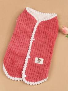 Set Pakaian Hewan Peliharaan Lucu dari Poliester, Termasuk Sweater dan Rompi Hewan Peliharaan, Cocok untuk Anak Kucing, Anjing Kecil, Bichon Frise atau Anjing Teddy untuk Dipakai di Dalam Ruangan (Tidak Cocok untuk Ras Anjing Besar) - Merah - View 3