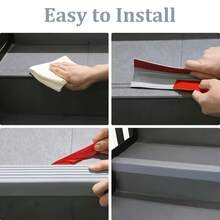 1pc 1m/39.378in New Self-Adhesive Stair Anti-Slip Tape, L-Shaped Anti-Slip Protection Strip, PVC Stair Edge Decorative Strip, Suitable For Home And Office - A - View 4